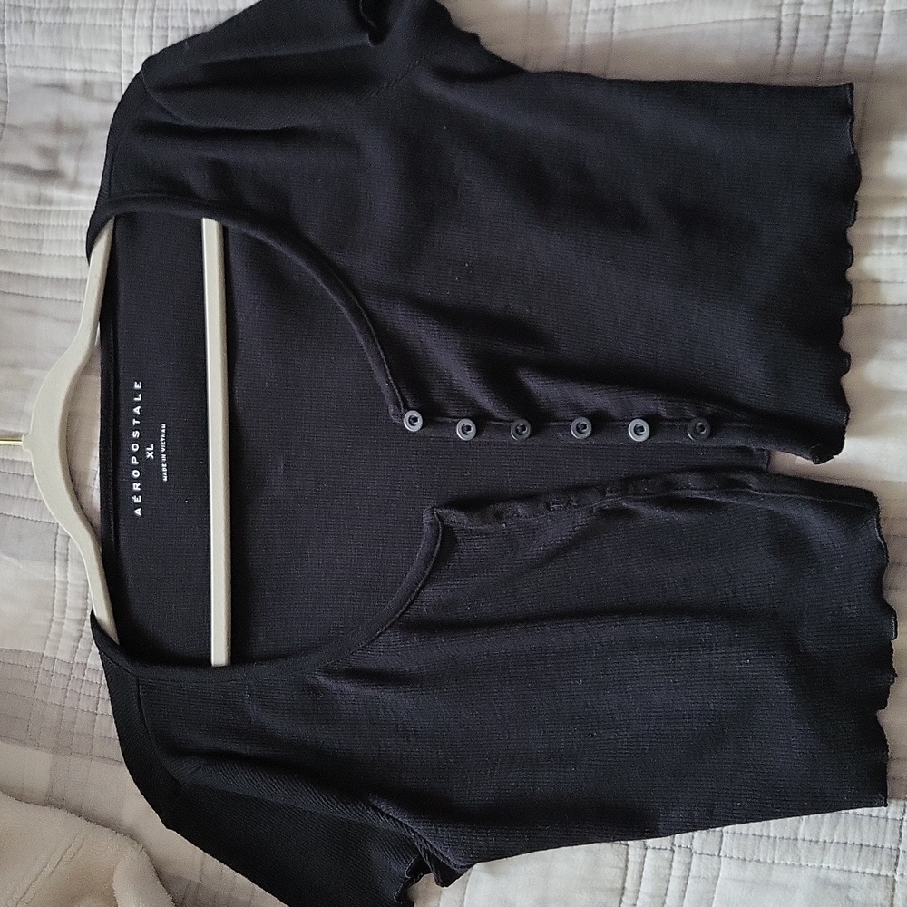 Aeropostale Button-Down Short Sleeve Cardigan Top 🦋